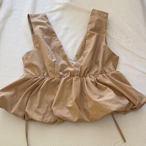 Vestique Tan Peplum Blouse